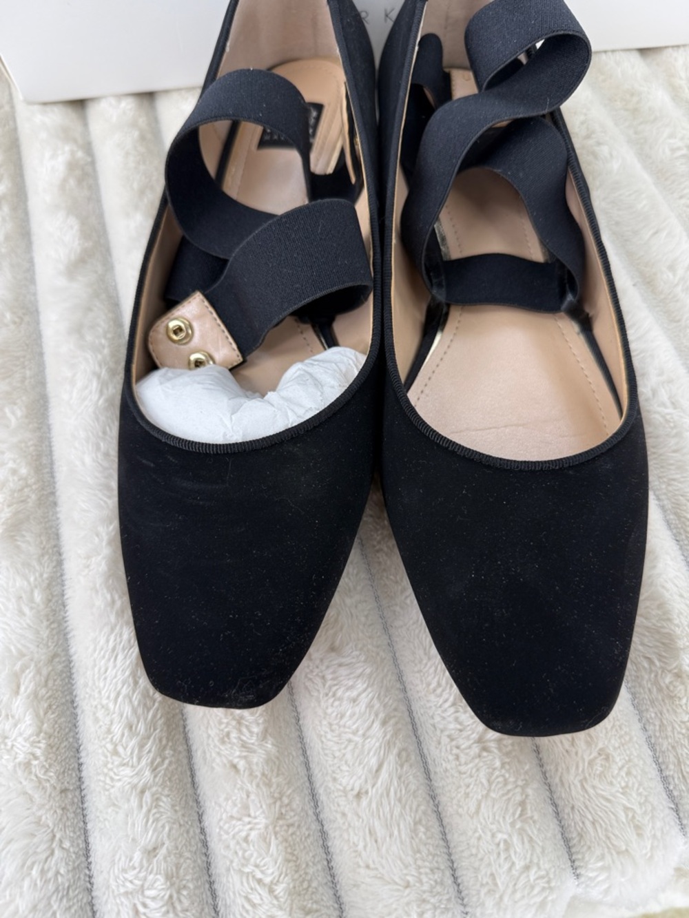 White House Black Market "Gracen" square toe ballet flats in black size 7 - Picture 6 of 8
